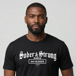 HW sober & strong men tee
